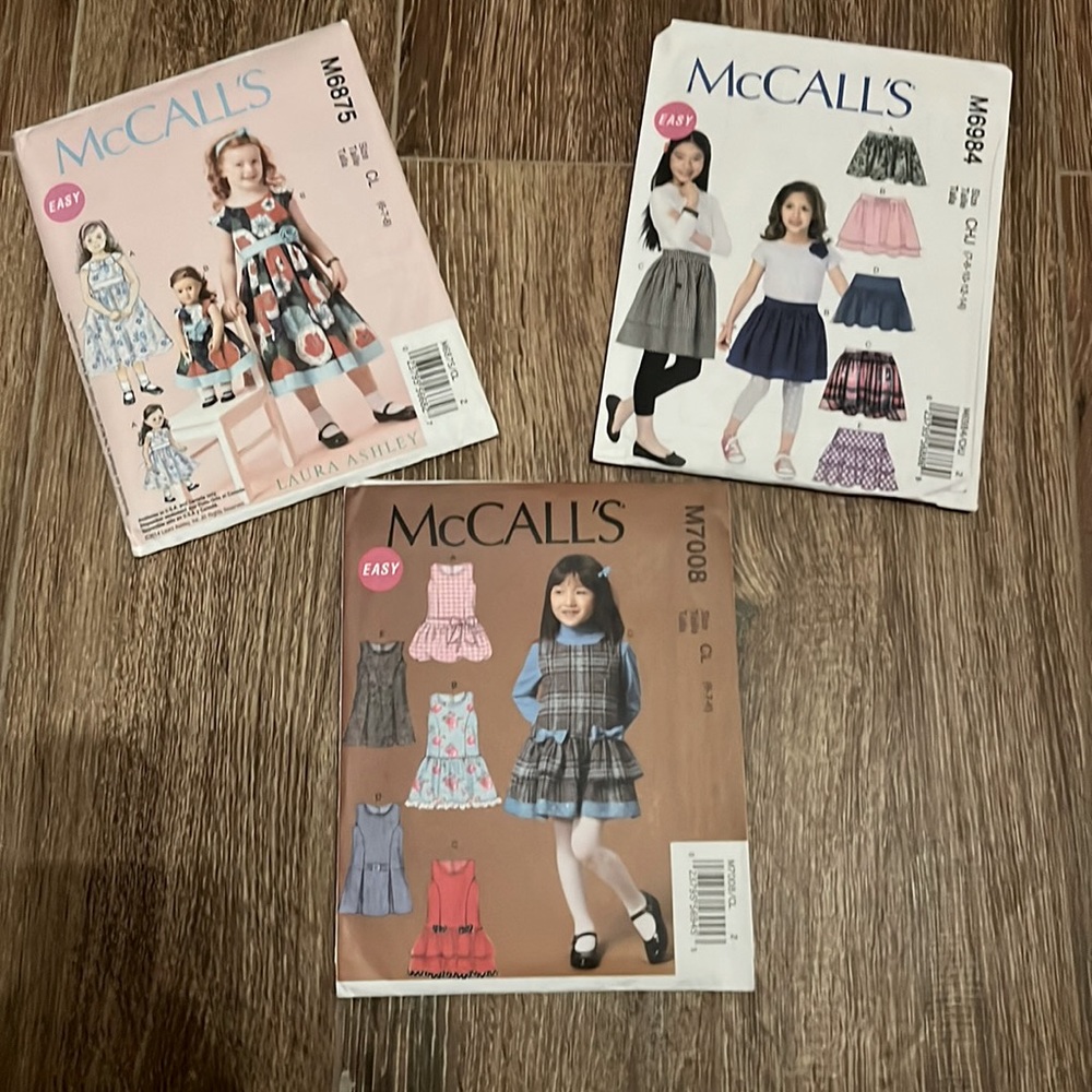 3 MCCALL’S SEWING PATTERNS FOR GIRLS